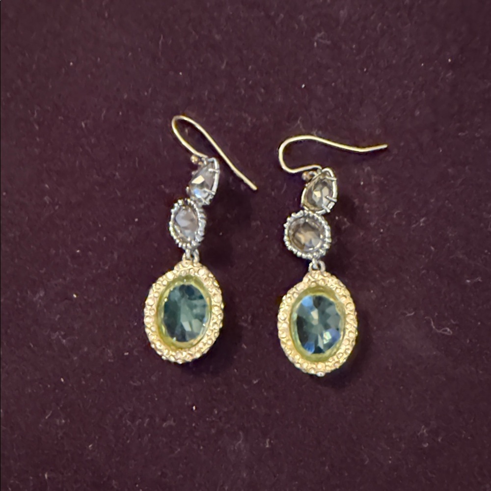 Alexis Bittar Gold and GreenDangle Earrings